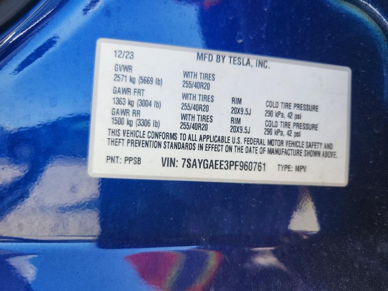 Aukcja sprzedaży 2023 Tesla Model Y, vin: 7SAYGAEE3PF960761, numer aukcji: 53109176