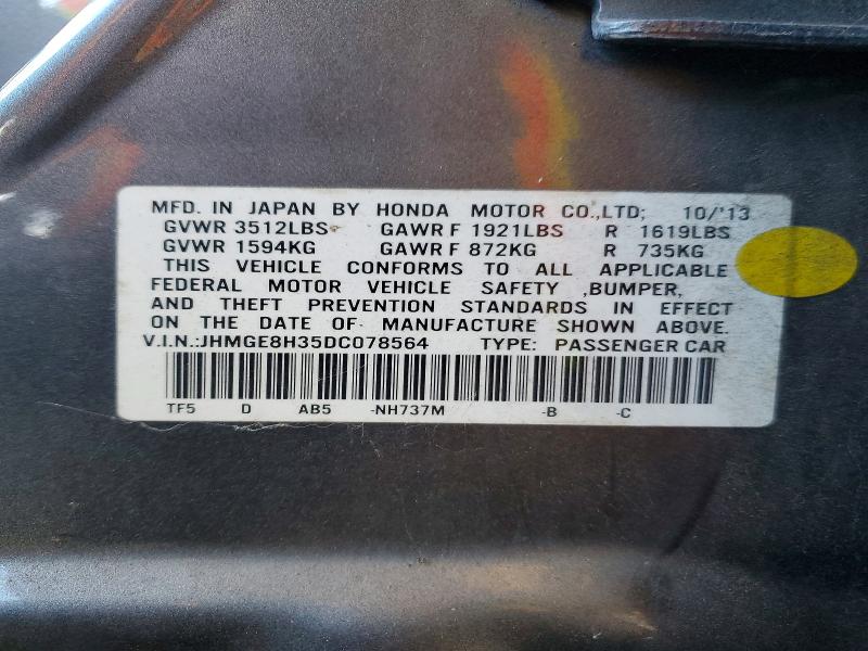 Продажа на аукционе авто 2013 Honda Fit, vin: JHMGE8H35DC078564, номер лота: 54815206