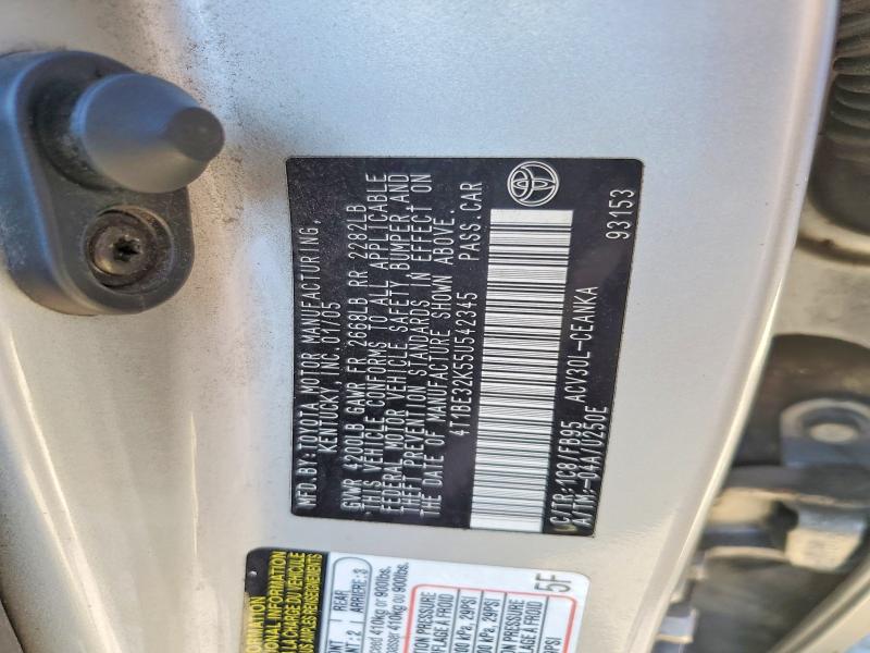 Продаж на аукціоні авто 2005 Toyota Camry, vin: 4T1BE32K55U542345, номер лоту: 52763016