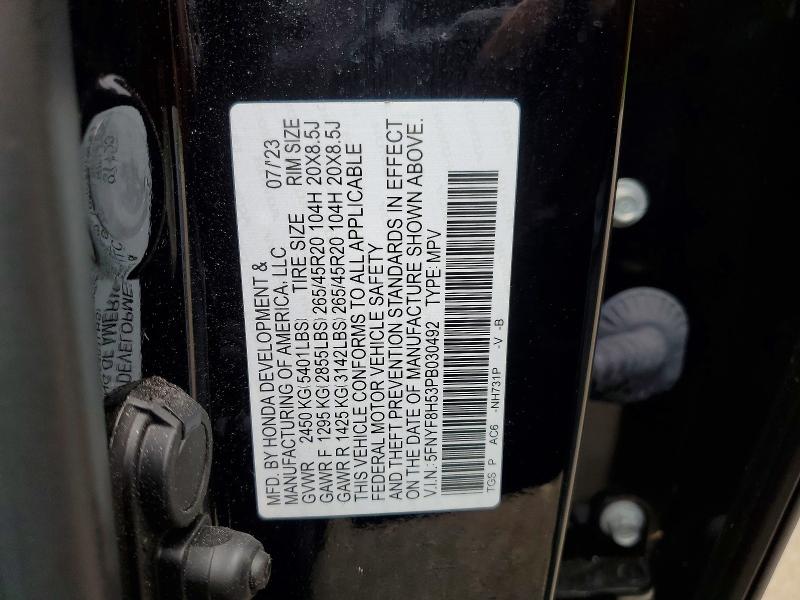 Продажа на аукционе авто 2023 Honda Passport, vin: 5FNYF8H53PB030492, номер лота: 54055436