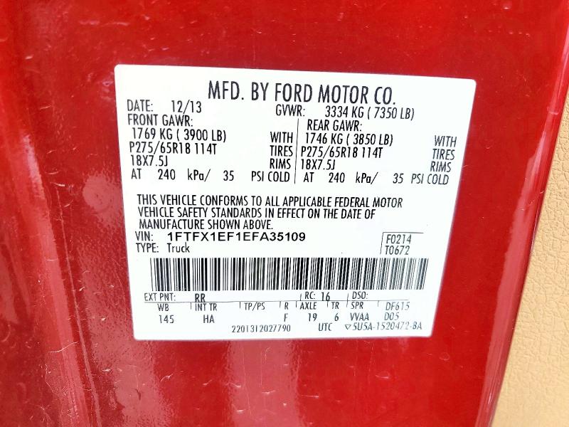 Aukcja sprzedaży 2014 Ford F150, vin: 1FTFX1EF1EFA35109, numer aukcji: 51760056