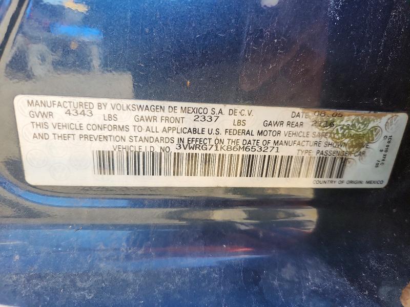 Продажа на аукционе авто 2006 Volkswagen Jetta, vin: 3VWRG71K86M653271, номер лота: 54882506