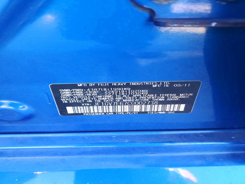 Продаж на аукціоні авто 2012 Subaru Impreza, vin: JF1GV7E67CG002738, номер лоту: 52292926