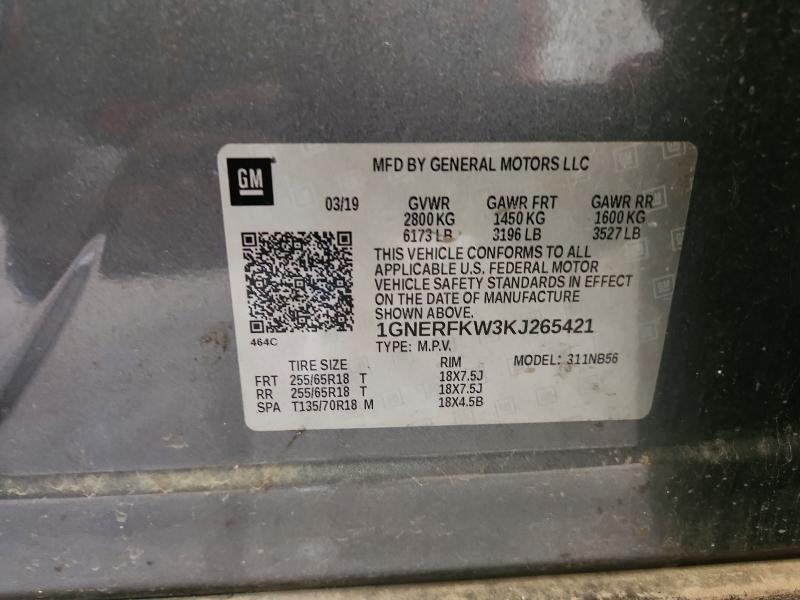 Продажа на аукционе авто 2019 Chevrolet Traverse, vin: 1GNERFKW3KJ265421, номер лота: 51870596