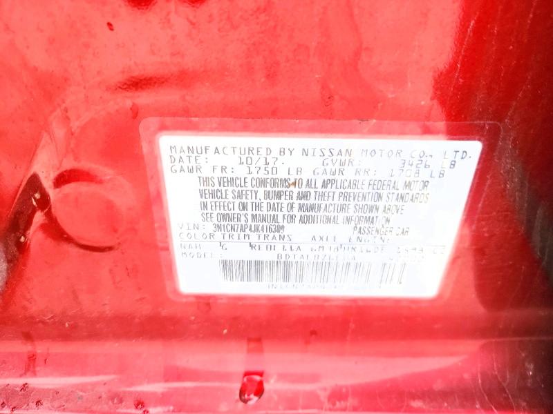 Aukcja sprzedaży 2018 Nissan Versa, vin: 3N1CN7AP4JK416309, numer aukcji: 52313526