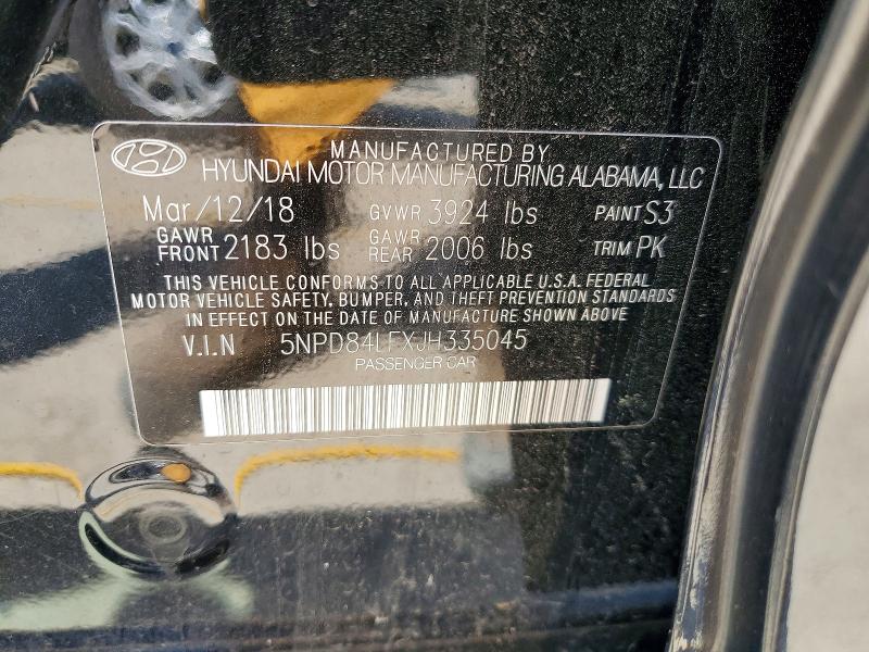 51495266 :رقم المزاد ، 5NPD84LFXJH335045 vin ، 2018 Hyundai Elantra مزاد بيع