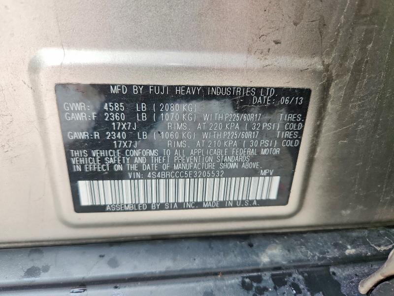 Aukcja sprzedaży 2014 Subaru Outback, vin: 4S4BRCCC5E3205532, numer aukcji: 53844526