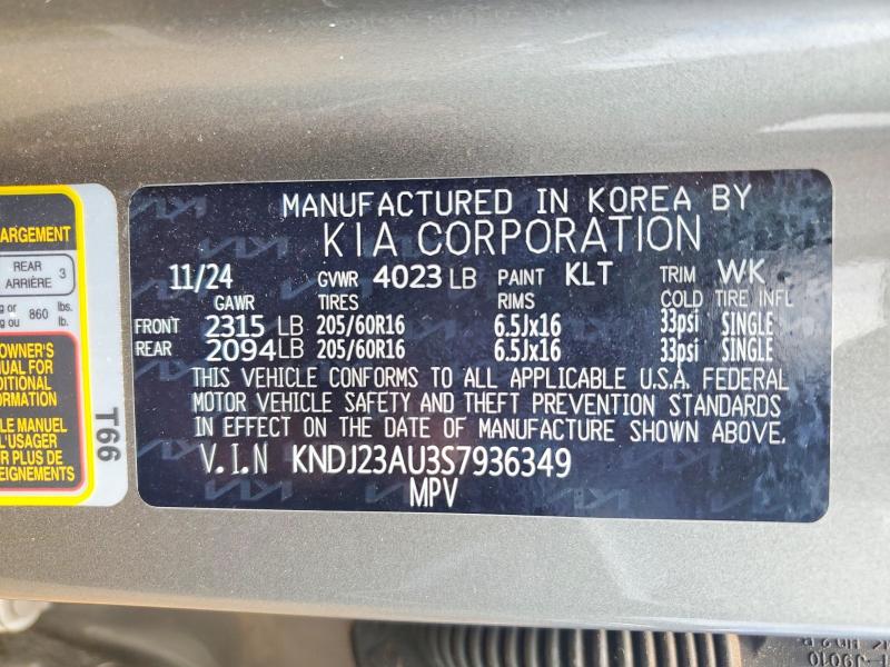 Продаж на аукціоні авто 2025 Kia Soul, vin: KNDJ23AU3S7936349, номер лоту: 53290816