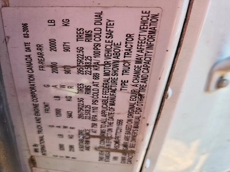 Продажа на аукционе авто 2007 International 9400, vin: 2HSCNAPR77C311556, номер лота: 52940556