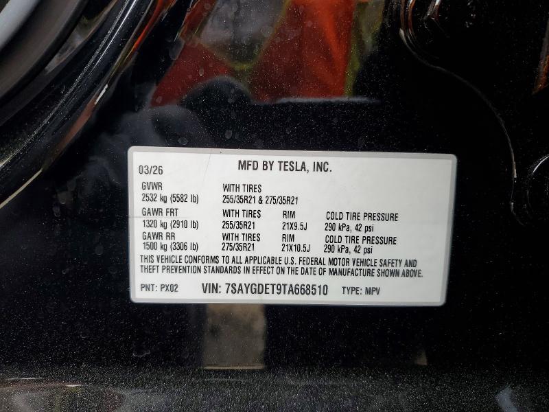 Продаж на аукціоні авто 2026 Tesla Model Y, vin: 7SAYGDET9TA668510, номер лоту: 53414086