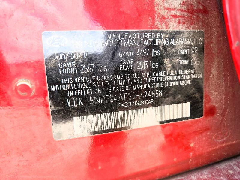 2018 Hyundai Sonata მანქანა იყიდება აუქციონზე, vin: 5NPE24AF5JH624858, აუქციონის ნომერი: 55034586