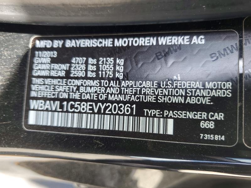 53797656 :رقم المزاد ، WBAVL1C58EVY20361 vin ، 2014 Bmw X1 مزاد بيع
