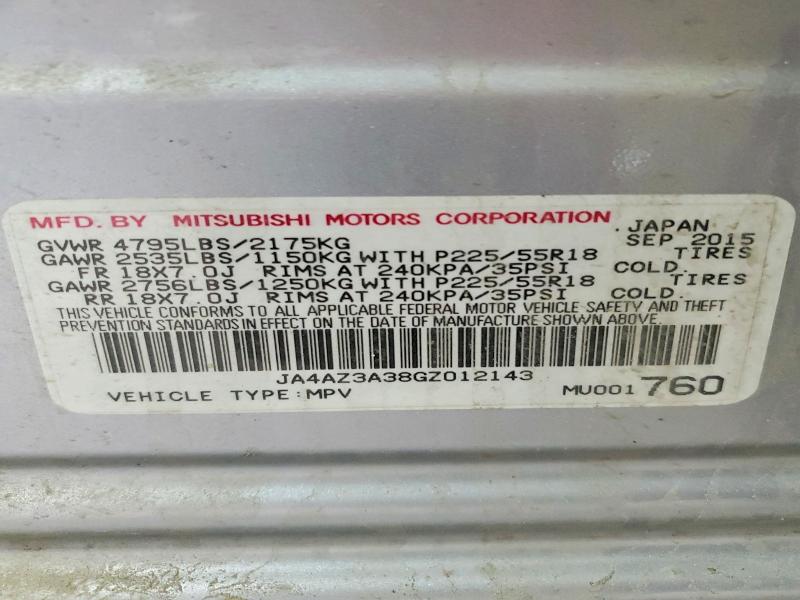 Aukcja sprzedaży 2016 Mitsubishi Outlander, vin: JA4AZ3A38GZ012143, numer aukcji: 54866826