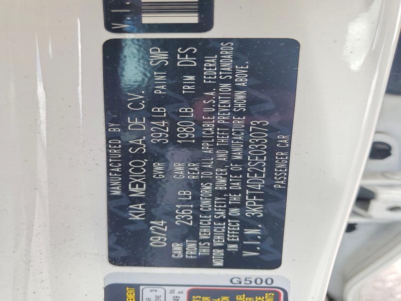 53912006 :رقم المزاد ، 3KPFT4DE2SE033073 vin ، 2025 Kia K4 مزاد بيع