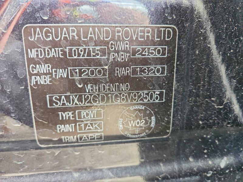 55013216 :رقم المزاد ، SAJXJ2GD1G8V92506 vin ، 2016 Jaguar Xjl مزاد بيع
