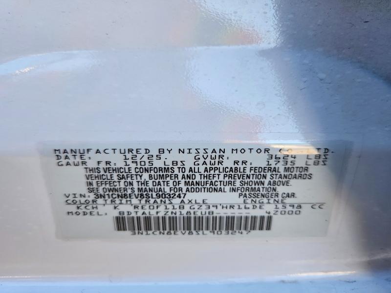 53944056 :رقم المزاد ، 3N1CN8EV8SL903247 vin ، 2025 Nissan Versa مزاد بيع