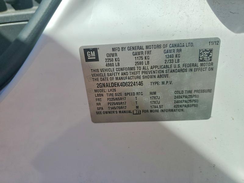 Продажа на аукционе авто 2013 Chevrolet Equinox, vin: 2GNALDEK4D6224146, номер лота: 53294736