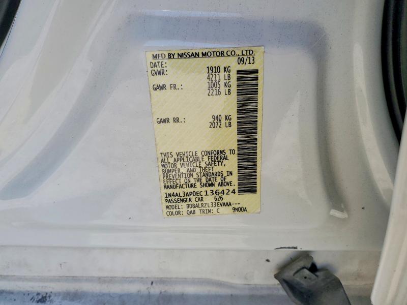 2014 Nissan Altima მანქანა იყიდება აუქციონზე, vin: 1N4AL3AP0EC136424, აუქციონის ნომერი: 54162446