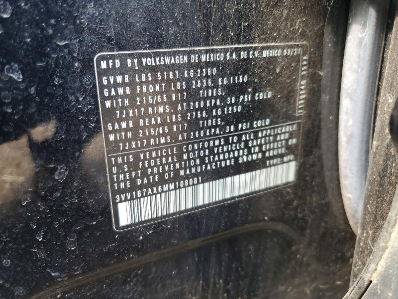 Aukcja sprzedaży 2021 Volkswagen Tiguan, vin: 3VV1B7AX6MM108081, numer aukcji: 52518826