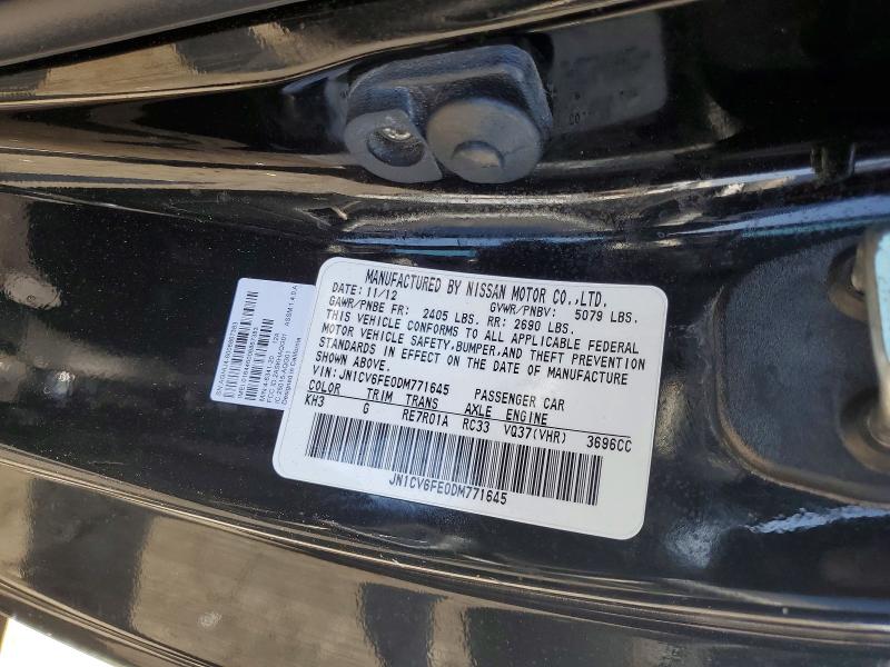 52914256 :رقم المزاد ، JN1CV6FE0DM771645 vin ، 2013 Infiniti G37 مزاد بيع