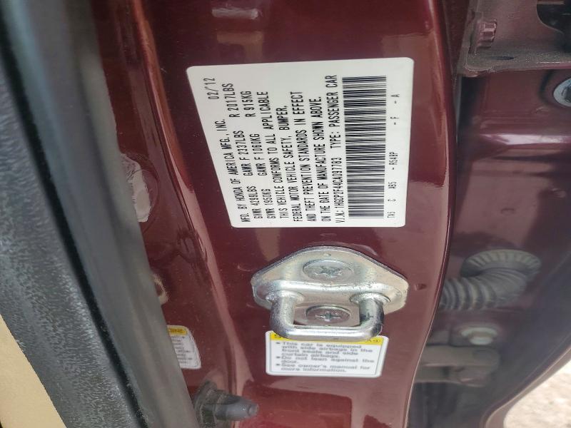 Aukcja sprzedaży 2012 Honda Accord, vin: 1HGCP2F44CA097783, numer aukcji: 51964686