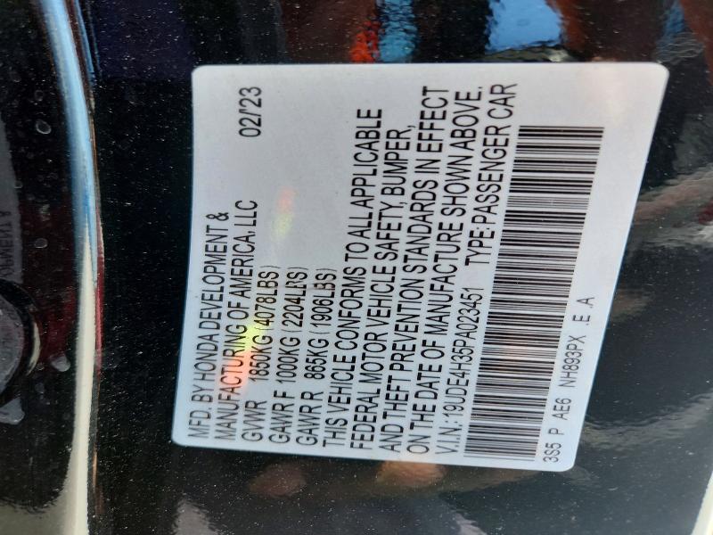 Aukcja sprzedaży 2023 Acura Integra, vin: 19UDE4H35PA023451, numer aukcji: 53395926