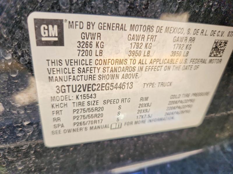 52766756 :رقم المزاد ، 3GTU2VEC2EG544613 vin ، 2014 Gmc Sierra مزاد بيع