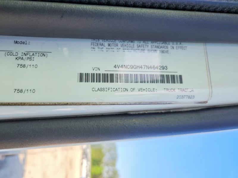 2007 Volvo Vn მანქანა იყიდება აუქციონზე, vin: 4V4NC9GH47N464293, აუქციონის ნომერი: 54648856