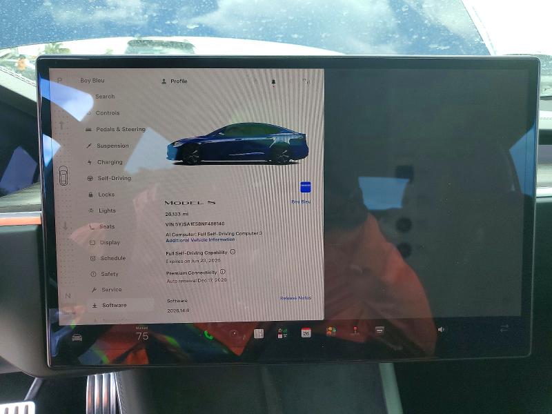 55015596 :رقم المزاد ، 5YJSA1E58NF488140 vin ، 2022 Tesla Model S مزاد بيع