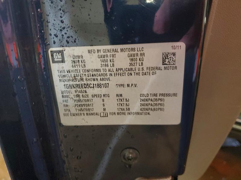 52895616 :رقم المزاد ، 1GNKREED5CJ188107 vin ، 2012 Chevrolet Traverse مزاد بيع