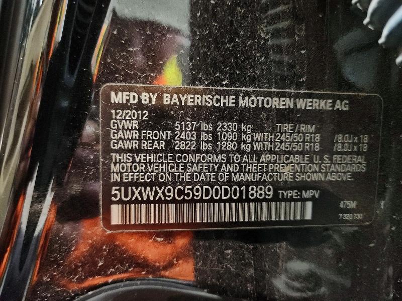 Aukcja sprzedaży 2013 Bmw X3, vin: 5UXWX9C59D0D01889, numer aukcji: 54250316