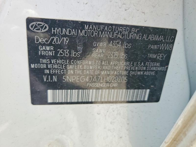 Продажа на аукционе авто 2020 Hyundai Sonata, vin: 5NPEG4JA7LH020205, номер лота: 53631936
