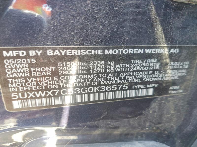 2016 Bmw X3 მანქანა იყიდება აუქციონზე, vin: 5UXWX7C53G0K36575, აუქციონის ნომერი: 53207876