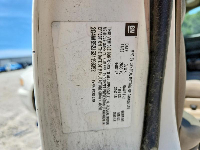 Auction sale of the 2003 Buick Century, vin: 2G4WS52J531198392, lot number: 53931736