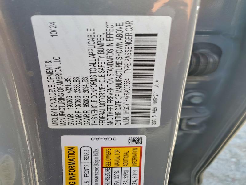 Продаж на аукціоні авто 2025 Honda Accord, vin: 1HGCY1F47SA007564, номер лоту: 55384466