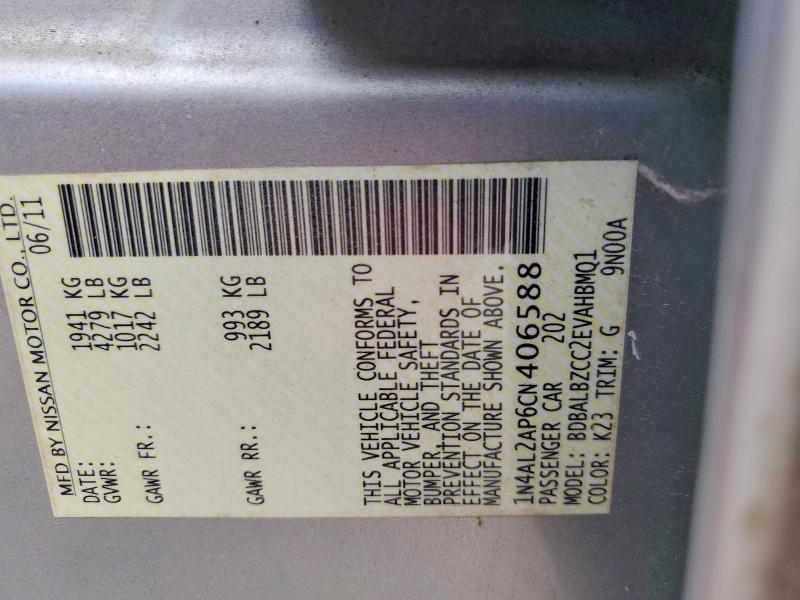 53014706 :رقم المزاد ، 1N4AL2AP6CN406588 vin ، 2012 Nissan Altima مزاد بيع