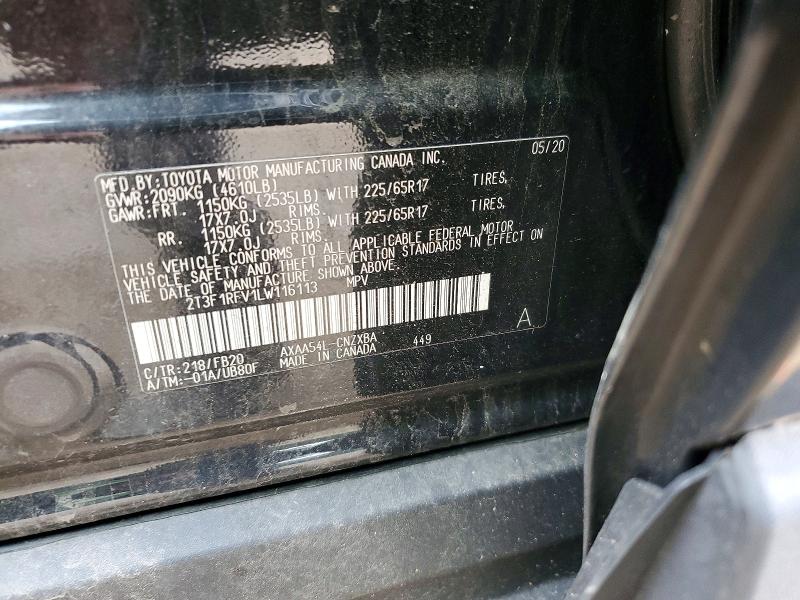Продаж на аукціоні авто 2020 Toyota Rav4, vin: 2T3F1RFV1LW116113, номер лоту: 53651866