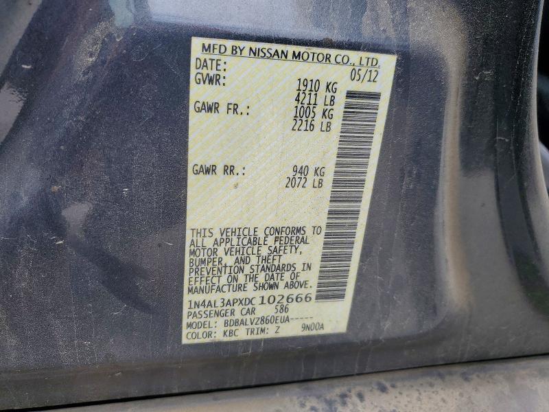Aukcja sprzedaży 2013 Nissan Altima, vin: 1N4AL3APXDC102666, numer aukcji: 54281016