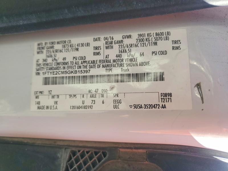 Aukcja sprzedaży 2016 Ford Transit, vin: 1FTYE2CM5GKB15397, numer aukcji: 54696026