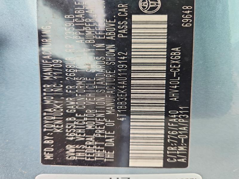 2010 Toyota Camry მანქანა იყიდება აუქციონზე, vin: 4T1BB3EK4AU119142, აუქციონის ნომერი: 52925846