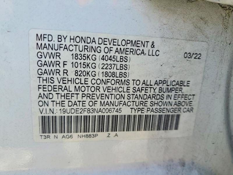Продажа на аукционе авто 2022 Acura Ilx, vin: 19UDE2F83NA006745, номер лота: 54120316