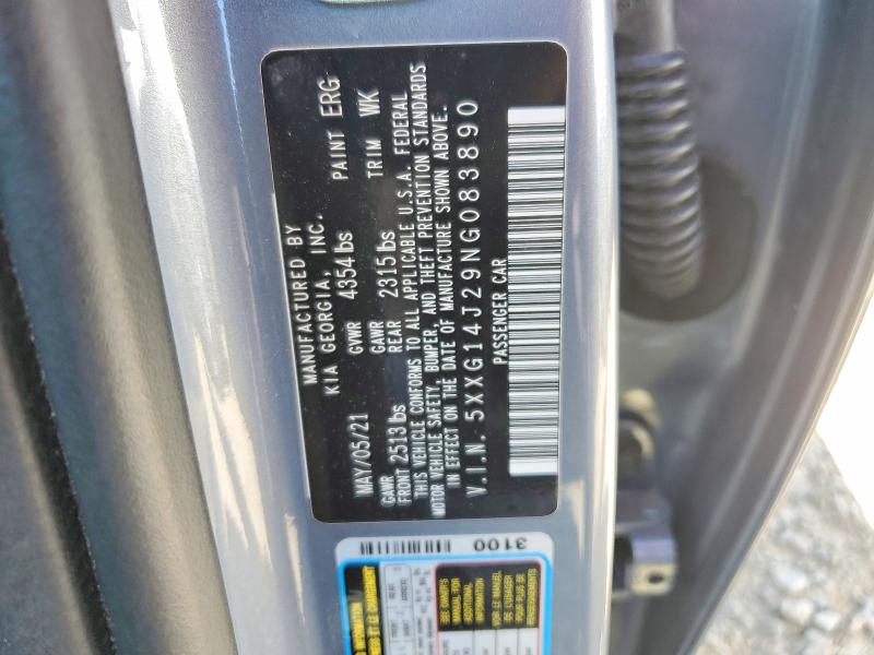 53594136 :رقم المزاد ، 5XXG14J29NG083890 vin ، 2022 Kia K5 مزاد بيع
