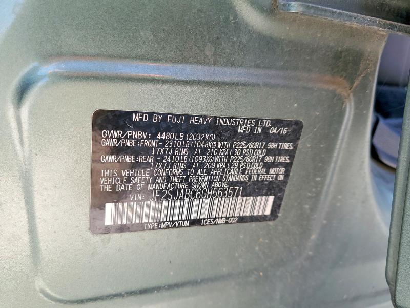 54538846 :رقم المزاد ، JF2SJABC6GH563571 vin ، 2016 Subaru Forester مزاد بيع