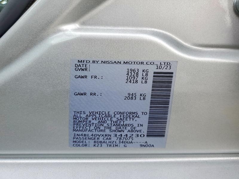 Aukcja sprzedaży 2024 Nissan Altima, vin: 1N4BL4DVXRN344230, numer aukcji: 52305676