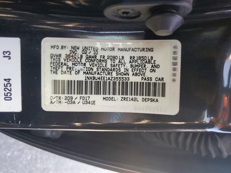 Продажа на аукционе авто 2010 Toyota Corolla, vin: 1NXBU4EE1AZ355533, номер лота: 53825666