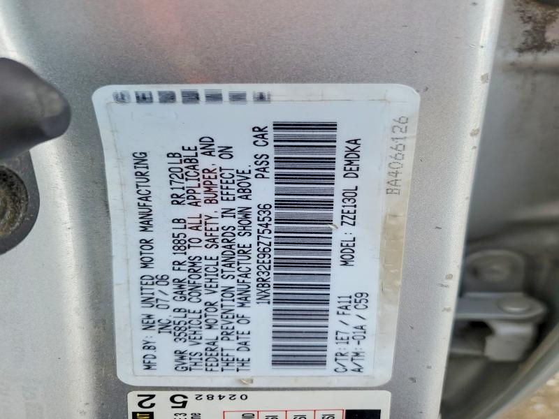 2006 Toyota Corolla მანქანა იყიდება აუქციონზე, vin: 1NXBR32E96Z754536, აუქციონის ნომერი: 54302016