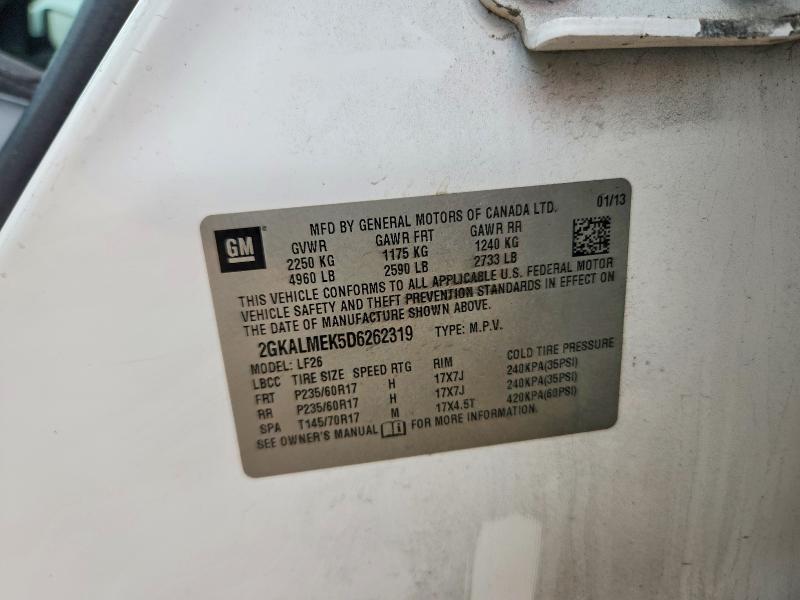 Aukcja sprzedaży 2013 Gmc Terrain, vin: 2GKALMEK5D6262319, numer aukcji: 54798526
