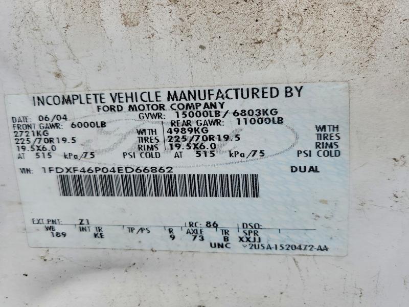 Продаж на аукціоні авто 2004 Ford F450, vin: 1FDXF46P04ED66862, номер лоту: 52389886