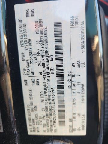 Продаж на аукціоні авто 2020 Ford Escape, vin: 1FMCU0G61LUA75195, номер лоту: 53414566