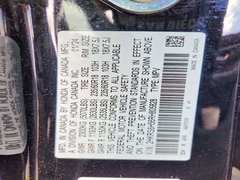 Продажа на аукционе авто 2024 Honda Cr-v, vin: 2HKRS6H56RH805828, номер лота: 53283796
